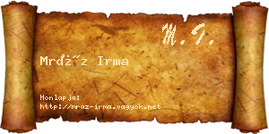 Mráz Irma névjegykártya