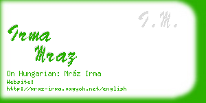 irma mraz business card